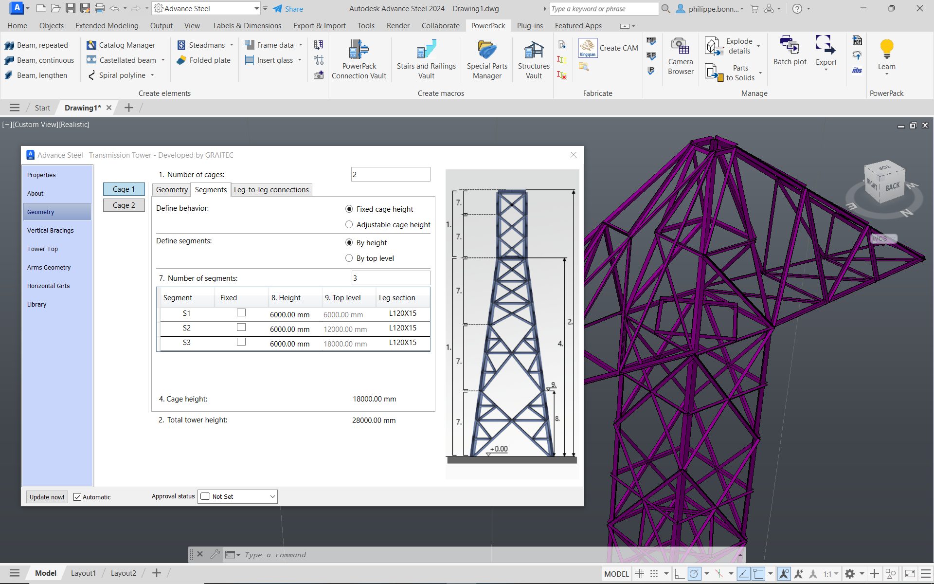 Design and detail transmission towers more efficiently with PowerPack for Advance Steel, an aid to sustainability