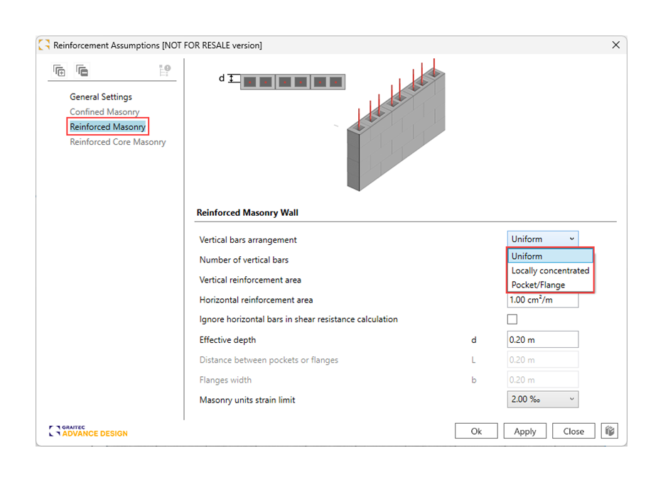 Easily verify masonry walls bound with reinforced concrete columns | Graitec - UK